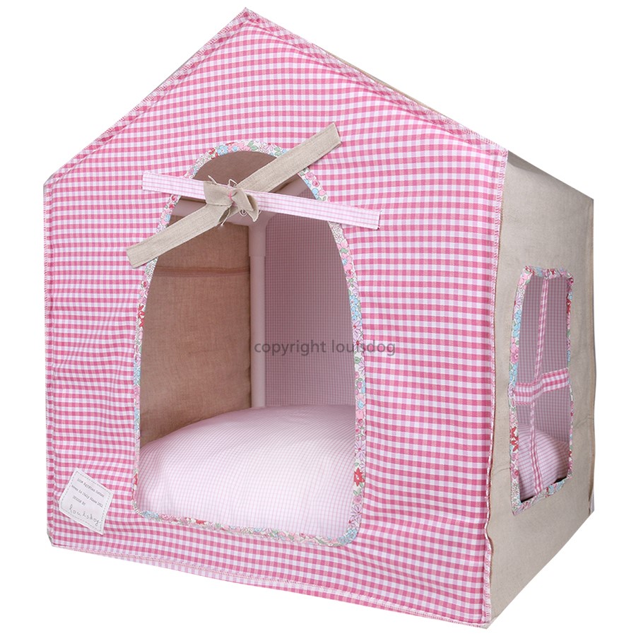 Louisdog（ルイドッグ）犬用ベッド Peekaboo/Egyptian Cotton Pink Petit ピーカブ エジプシャン コットン ハウス ベッド ピンク
