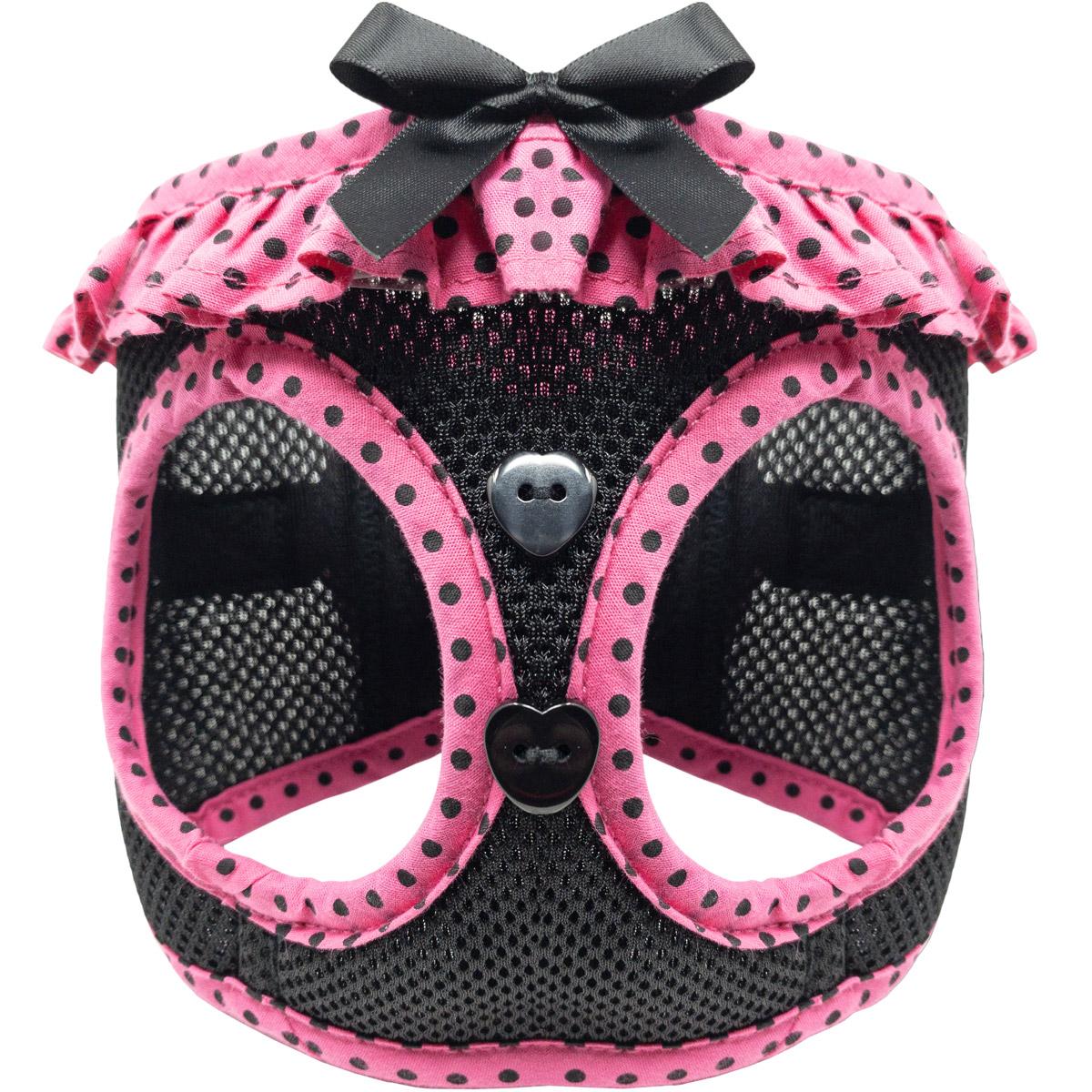 Doggie Design（ドギーデザイン）American River Harness Hot Pink Black アメリカン リバー ハーネス ピンク ブラック ポルカドット