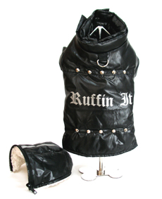 Doggie Design（ドギーデザイン）Black Parka Coat ブラック パーカー コート リムーバブル フード