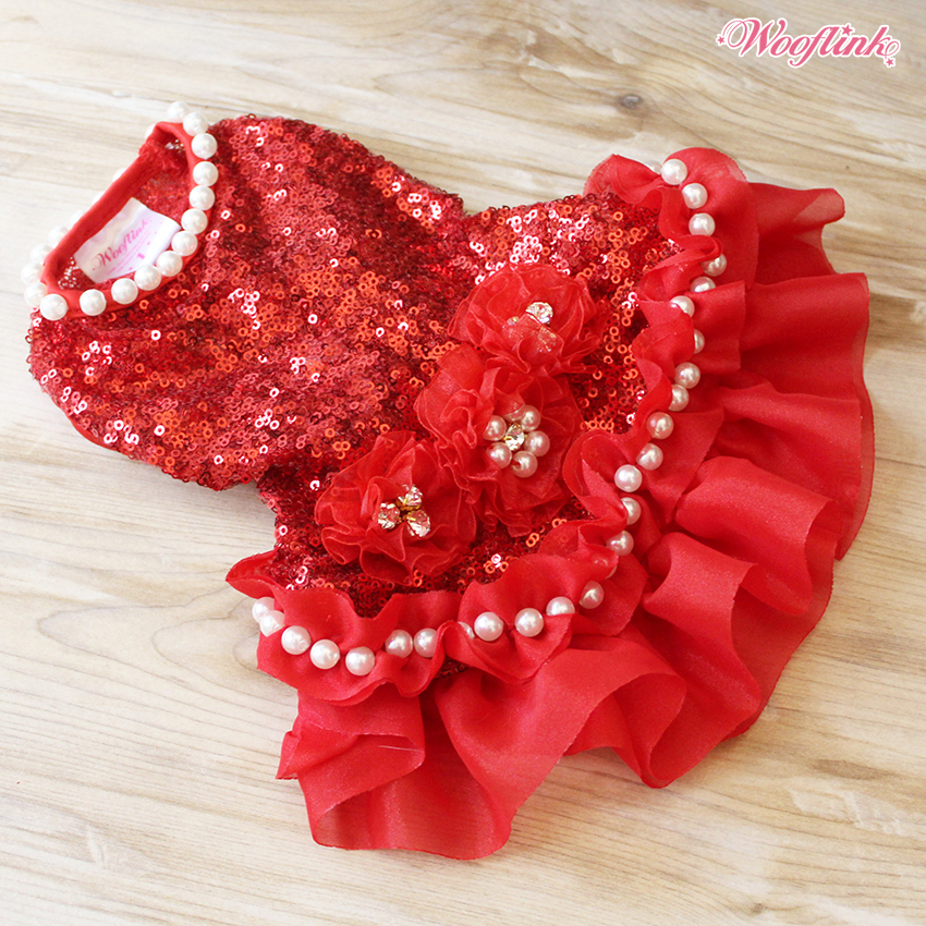 Wooflink（ウーフリンク）ドッグウェア HOLIDAY SEASON DRESS RED ホリデー シーズン ドレス レッド