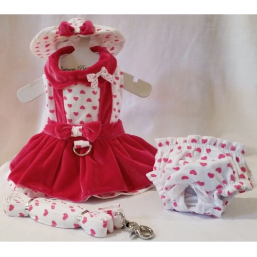 Platinum Puppy Couture（プラチナ パピー クチュール）ドッグウェア Lady Love Harness Dress レディー ラブ ハーネス ドレス セット