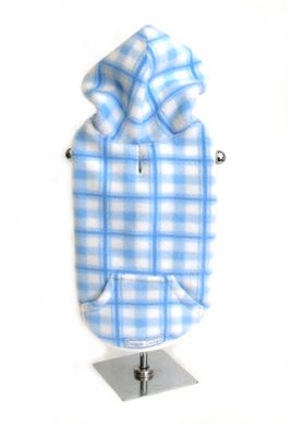 Doggie Design（ドギーデザイン）Blue Plaid Fleece Hoodie ブルー プレイド フリース パーカー