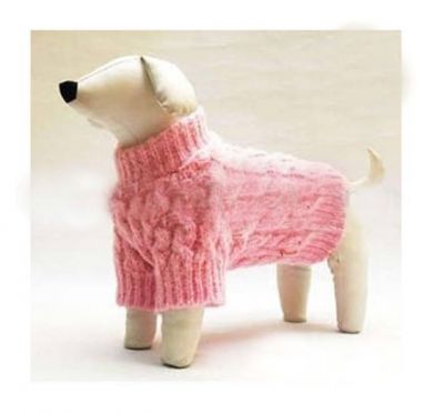 Doggie Design（ドギーデザイン）Pink Honeysuckle Cable Knit Sweater ピンク ハニーサックル アクリル モヘア セーター
