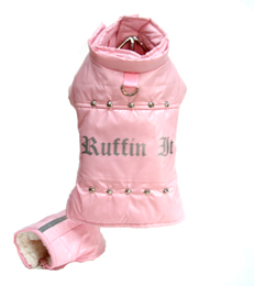Doggie Design（ドギーデザイン）Pink Parka Coat ピンク パーカー コート リムーバブル フード