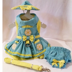 Platinum Puppy Couture（プラチナ パピー クチュール）Crazy Daisy Harness Dog Dress クレイジー デイジー ハーネス ドレス セット