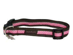 Trish Hampton（トリッシュハンプトン）Choco./HotPink Mini Polka チョコレート ホットピンク ミニポルカ 大型犬用首輪
