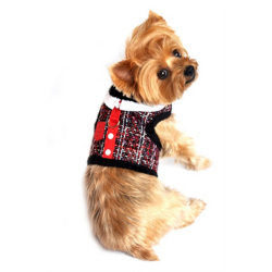 Doggie Design（ドギーデザイン）Red Tweed Minky Plush Harness レッド ツイード ミンキー ハーネス ベスト