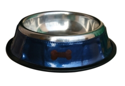 Cha-Cha Couture（チャチャクチュール）Blue Bowl w/Brown Bones ブラウン ボーン ブルー ボウル