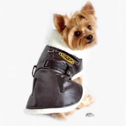 Doggie Design（ドギーデザイン）Brown Black Bomber Dog Coat ブラウン ブラック ボンバー コート