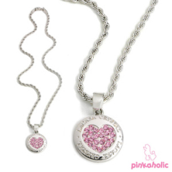犬用ジュエリー【Pinkaholic New York】（ピンカホリックニューヨーク）BABY HEART NECKLACE　ローズ