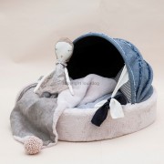 Louisdog（ルイスドッグ）犬用ベッド Denim Cradle Beige Pink デニム クレイドル ベージュ ピンク