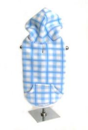 Doggie Design（ドギーデザイン）Blue Plaid Fleece Hoodie ブルー プレイド フリース パーカー
