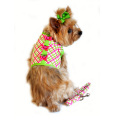 Doggie Design（ドギーデザイン）Pink and Green Plaid Dog Harness ピンク グリーン プレイド ハーネス