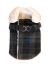 Doggie Design（ドギーデザイン）Navy Plaid Fleece Wrap Up Coat ネイビー チェック フリース コート