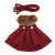 Doggie Design（ドギーデザイン）Wool Fur Trimmed Dog Harness Coat Burgundy