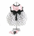 【Doggie Design】B. Pink Satin & Polka Dot Chiffon Dress W/ Veil Hat