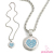 犬用ジュエリー【Pinkaholic New York】（ピンカホリックニューヨーク）BABY HEART NECKLACE　アクアマリン