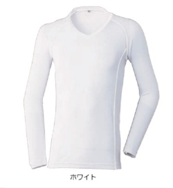 発熱Vネックシャツ　無地仕様（AT635)