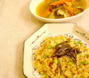 レモンオリーブオイルで納豆炒飯