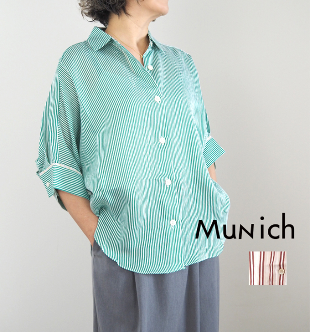 Munich ミューニック インポート先染めドルマンブラウス レディース