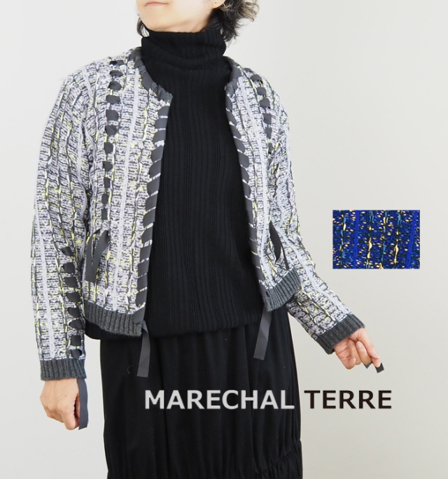 MARECHAL TERRE マルシャルテル ツイードニットカーディガン