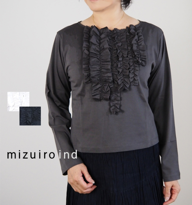 mizuiro ind ミズイロインド フリルプルオーバーTシャツ カットソー