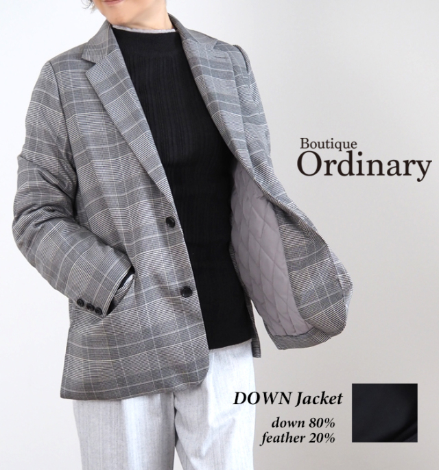 Boutique Ordinary ブティークオーディナリー ダウンライニングテーラードジャケット