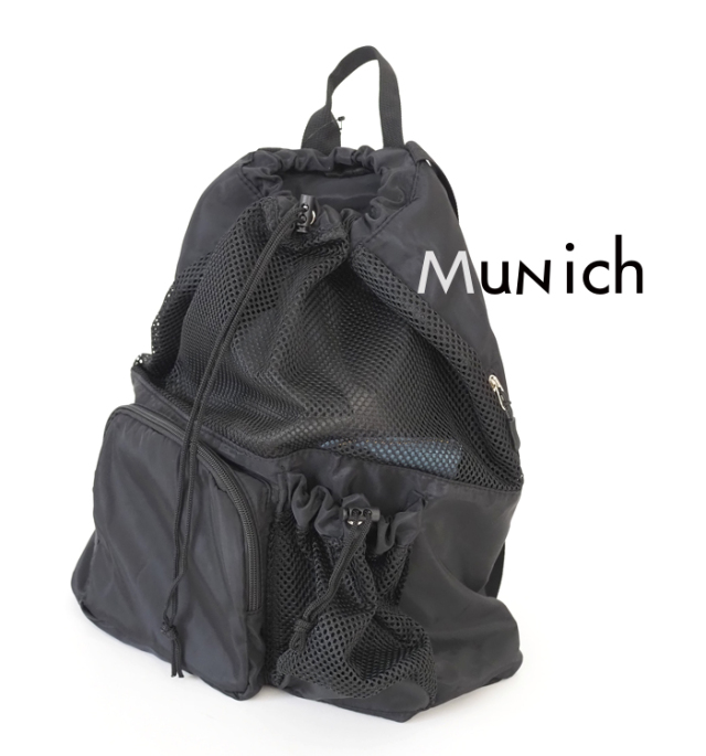 Munich ミューニック メッシュ×タフタ ドローコードバッグ|軽量ナップサック