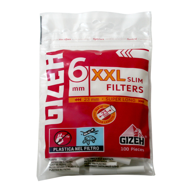 GIZEH ギゼ フィルター 6mm スリム XXL 100個 7-21012-28 メール便可