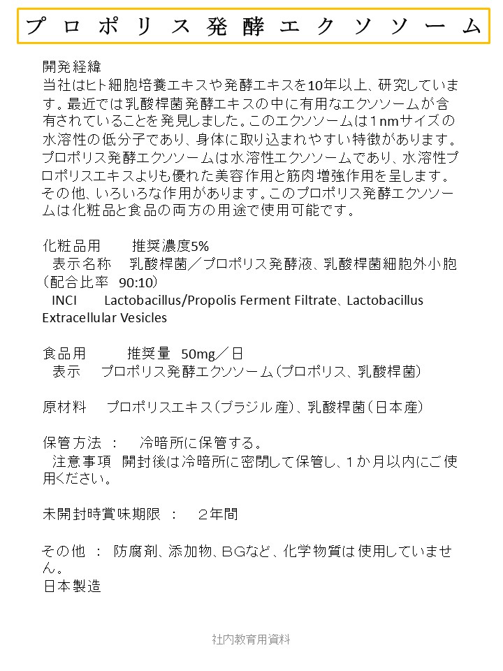 プロポリス発酵エクソソーム