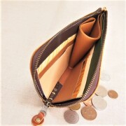 エルファ　　うす型L字長財布　　（キャメルK）