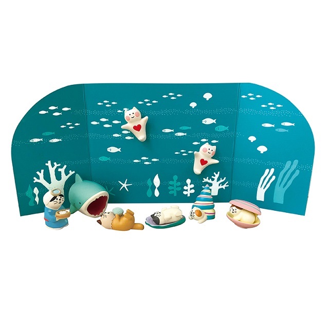 コンコンブル　貝猫背景カード２