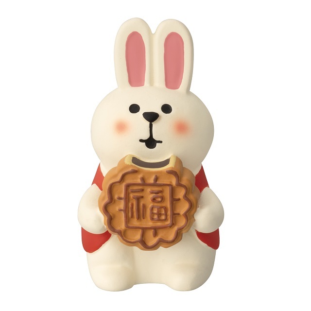 concombre（コンコンブル）うさぎ一家のお月見会 こどもうさぎ 月餅