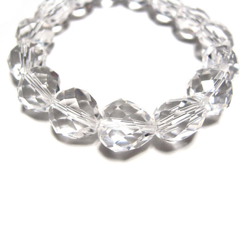 ハートカット天然水晶ブレスレットＬサイズ
