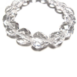ハートカット天然水晶ブレスレットＬサイズ