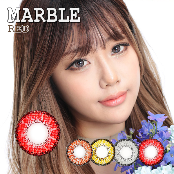 【度あり度なし】バービーアイ マーブル(Marble)レッド@1年・2枚入DIA:14.2mm激安カラコン