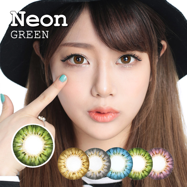 【度あり度なし】バービーアイ ネオン(Neon)グリーン1年・2枚入DIA:14.2mm激安カラコン