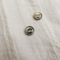 【丸型(シンプルデザイン キャッツアイ)】黒蝶貝ボタン#bt038 2穴10mm