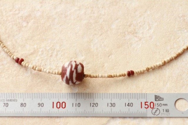 海】アフリカン 動物の骨オールドTOP 再生ガラス とんぼ玉 ビーズ