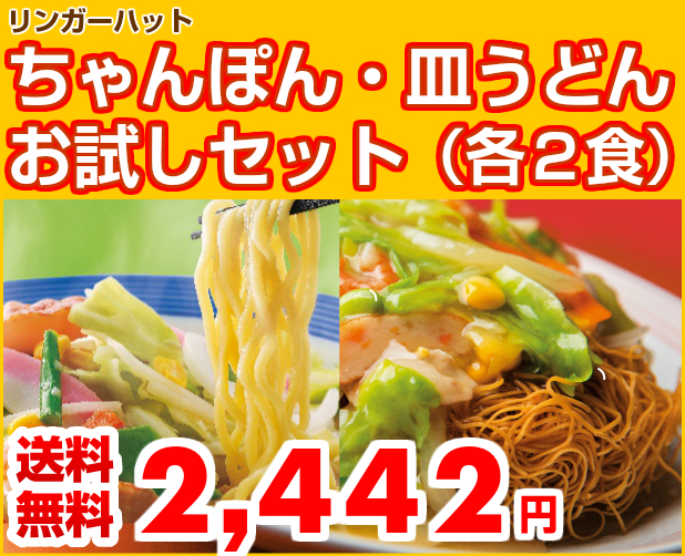 【送料無料】 ちゃんぽん・皿うどんお試しセット(各2食)