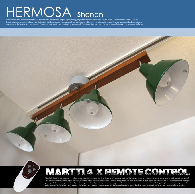 HERMOSA ハモサ スナフキン4 シーリングライト リモコン付 グリーン