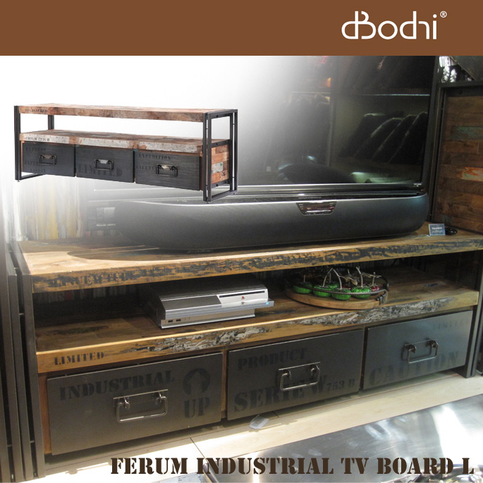 d-Bodhi テレビボード 160 チーク古材 インダストリアル 鬱陶しい TVボード