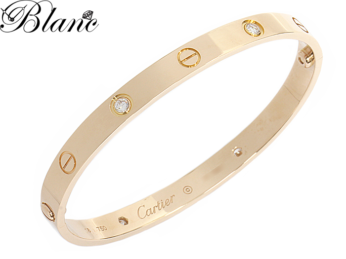 カルティエ ラブブレス ハーフダイヤ #18 K18PG