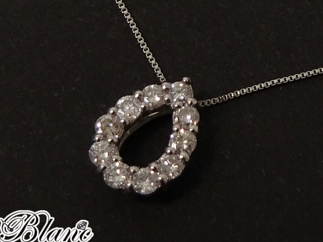 中古】 Pt900/ Pt850 H＆C ダイヤモンド ペンダントネックレス 0.50ct  