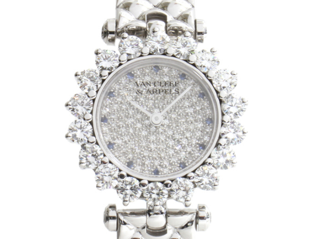 Unisex18K 高等 white gold ダイヤモンド高級宝飾腕時計、自動巻き。 