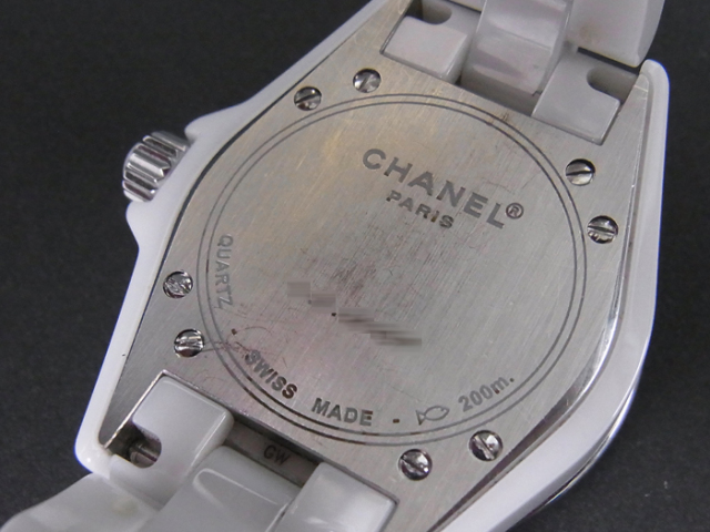 CHANEL シルバー クォーツ 時計 CHANEL】シャネル J12 H0968 腕時計 ホワイトセラミック