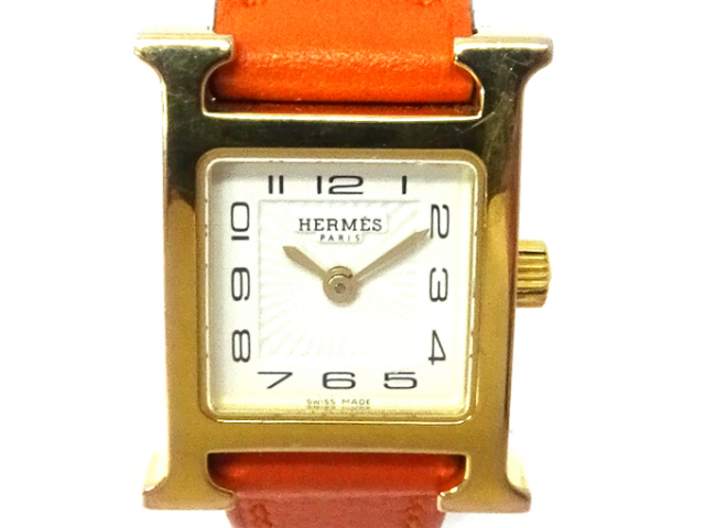 送料、代引手数料無料】 ◇ 【中古】 エルメス Hウォッチ ミニ ◇ HH1  