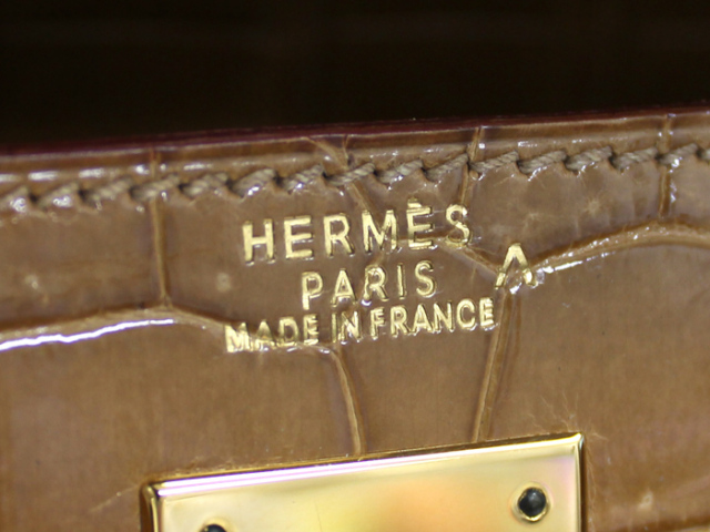 エルメス/HERMES ケリー36 クロコダイル ポロサス シャイニー ベージュ