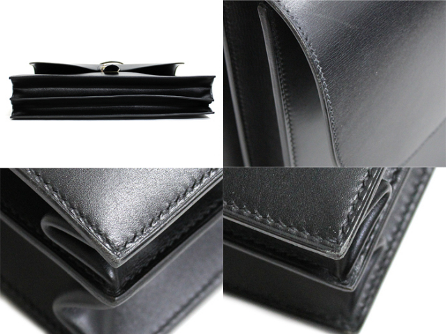 エルメス バスティア 黒 ボックスカーフ Y刻 【Bランク】【中古  