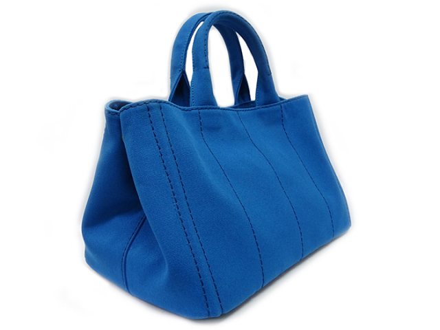PRADA カナパトート ロゴプレート 1BG642 キャンバス 青 PRADA プラダ バッグ CANAPA DENIM BLUE 1BG642 AJ6 F0E93